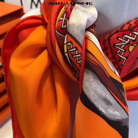 Noble Hermes Orange Silk Scarf 90*90cm with Complete Package - H ...