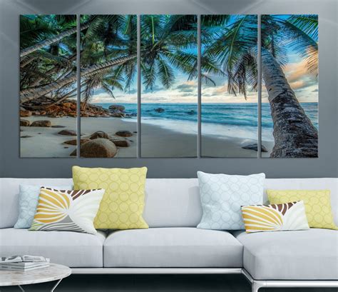 Extra Large Tropical Beach Canvas Wall Art Set of 5 Panel - Etsy