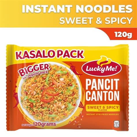 Lucky Me! Pancit Canton Instant Noodles Sweet Spicy Kasalo Pack 120g ...