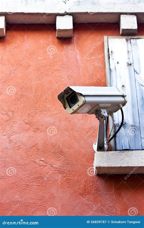 CCTV Camera. Security Camera on the Wall. Stock Image - Image of safe, technology: 56839787