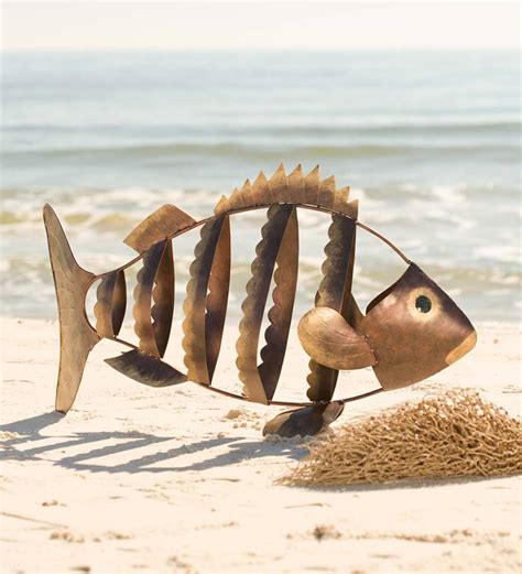 Medium Metal Fish Garden Sculpture | Wind and Weather