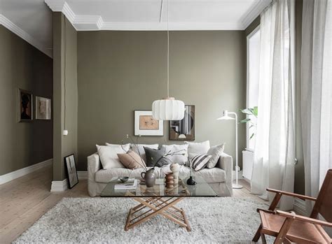 Home tour | cozy apartment with an olive green living room plus beige ...