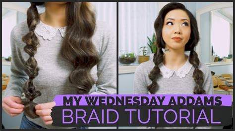 MY WEDNESDAY ADDAMS BRAID TUTORIAL - YouTube