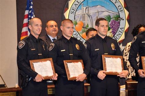 Members of Fontana Police Department's Gang Unit honored for arresting suspect and confiscating ...