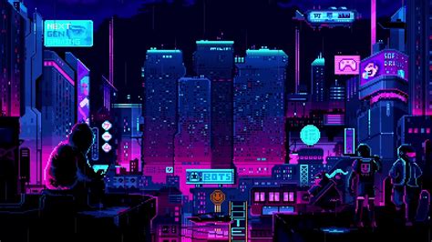 Asus ROG City Pixel Live Wallpaper - WallpaperWaifu