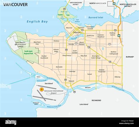 vancouver road and neighborhood map Stock Vector Image & Art - Alamy