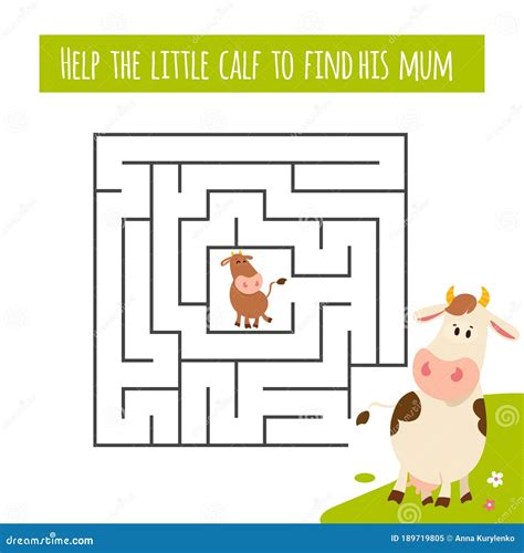 Conundrum. Farm Animal Educational Maze Game. Labyrinth Page For Children`s Magazine, Leisure ...