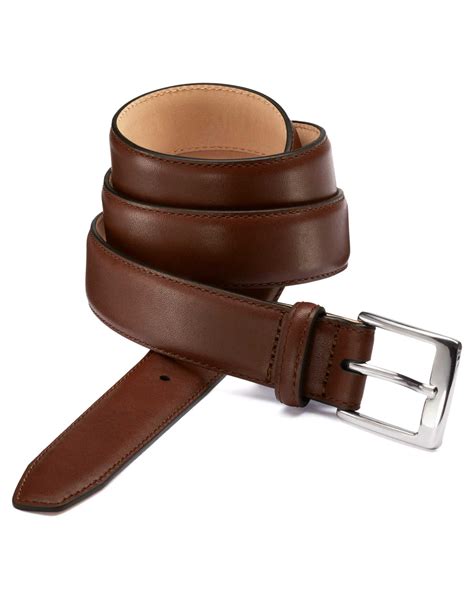 Brown leather formal belt | Charles Tyrwhitt