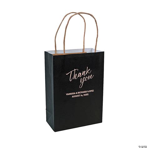 6 1/2" x 9" Bulk Personalized Medium Thank You Kraft Paper Gift Bags - 48 Pc. | Oriental Trading