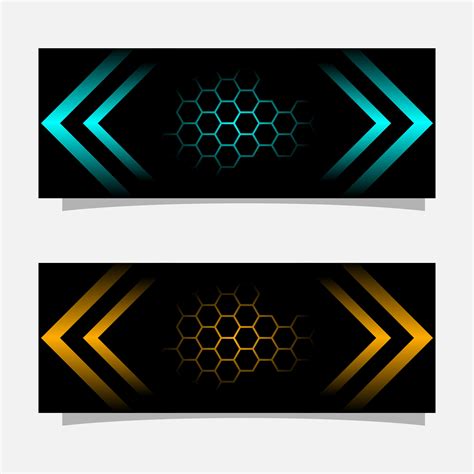 Abstract black banner modern concept design. Glossy gold and blue color ...