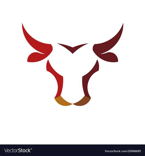 Abstract simple bull head logo concept Royalty Free Vector