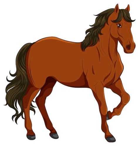 Free Vector | Brown horse cartoon isolated