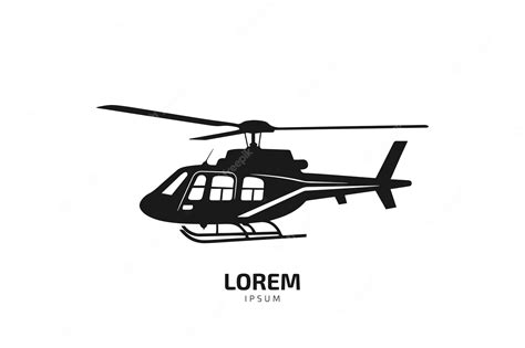 Premium Vector | Helicopter silhouette in black isolated on white background