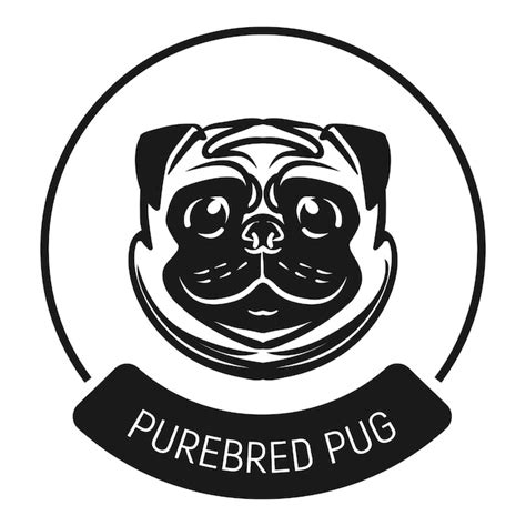 Premium Vector | Purebred pug logo icon simple illustration of purebred pug logo vector icon for ...