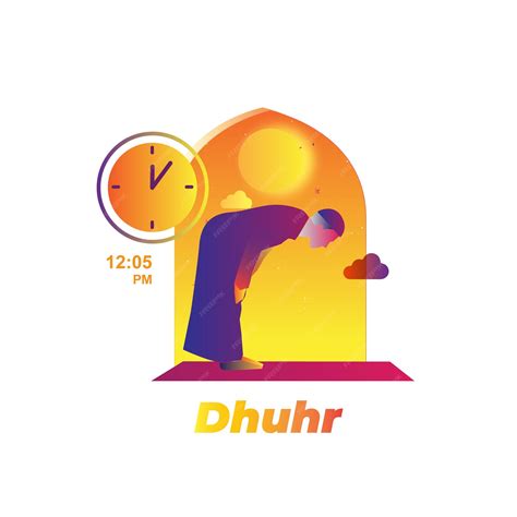 Premium Vector | Dhuhr Muslim Time Prayer Illustration Vector