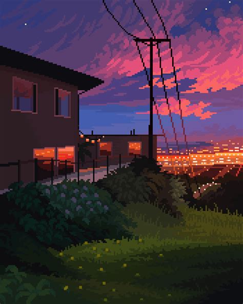 City overlook, me, pixel art, 2019. : r/Art