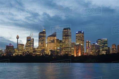 Sydney skyline at night - Stock Photo - Dissolve