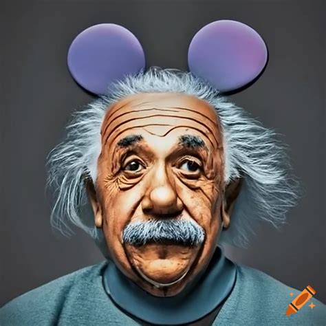 Einstein wearing mickey mouse ears