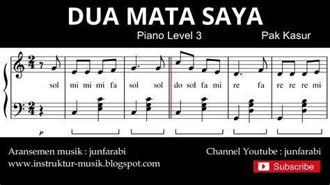 notasi balok dua mata saya - tutorial piano level 3 - not lagu anak ...