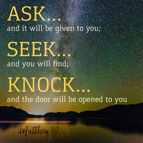 Matthew 7:7 | Knock knock, Bible truth, Bible posters