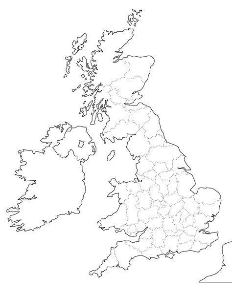 Outline Map England Counties