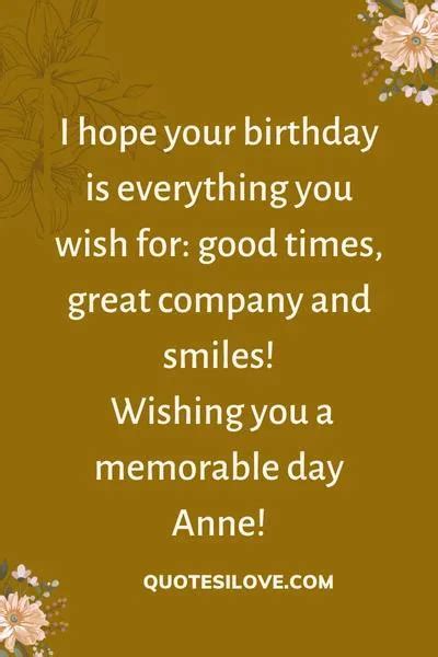 Happy Birthday Anne Wishes and Quotes - Quotes I Love