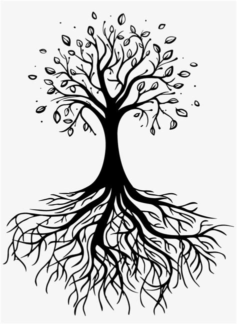 Transparent Tree Of Life With Roots - Tree Roots Drawing Vector Transparent PNG - 1024x1350 ...