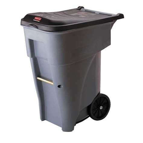 Rubbermaid Commercial Products Brute 65 Gal. Grey Rollout Trash Can ...