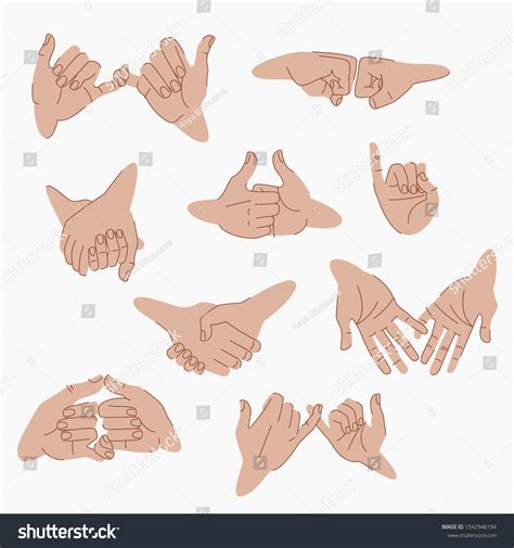 Set Different Type Hand Gestures Hand Stock Vector (Royalty Free) 1542948194 | Shutterstock