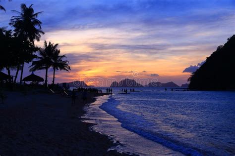 Sunset Beach in Palawan, Philippines Stock Photo - Image of place, nature: 204282548