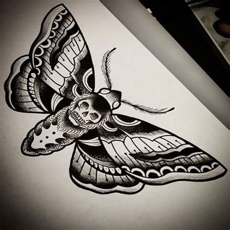 Traditional Death Moth Tattoo Design - My Tattoos Idea