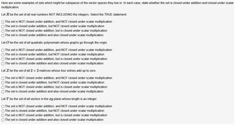 Solved Here are some examples of sets which might be | Chegg.com