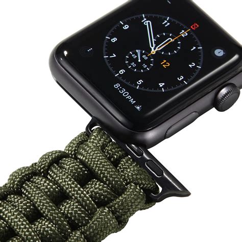 Paracord Watch Band for Apple Watch Series 1, 2, 3, 4, 5, 6, 7, 8, Ultra, and SE (watch not ...