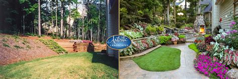 Before and after landscaping work by Artistic Landscapes in Atlanta