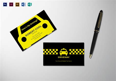 Taxi Business Card Template in PSD, Word, Publisher, Illustrator, InDesign