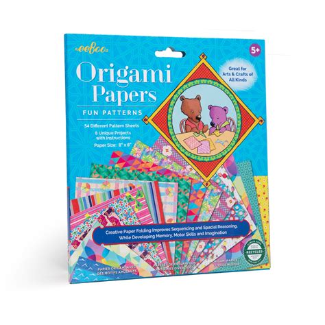 Fun Patterns Origami Papers eeBoo Creative Gifts for Kids 5+