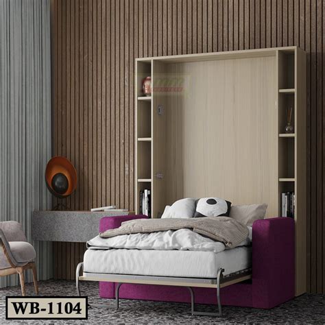 Home Bedroom Murphy Wall Bed with Shelves and Sofa WB1104 - SMMBDSTORE ...