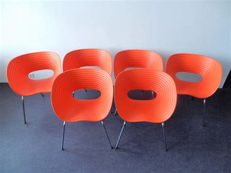 Set of 6 red Tom Vac chairs by Ron Arad for Vitra, 1999 | #99017