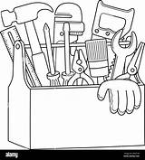 Toolbox Isolated Coloring Page For Kids Stock Vector Image & Art  Alamy sketch template
