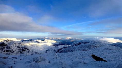 BBC - January: Snow topped Scafell Pike summit - 2016 weather calendar gallery