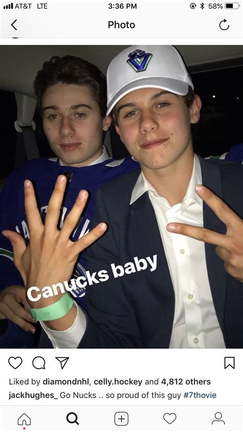 Jack Hughes Instagram Post - “Go Nucks” : r/canucks