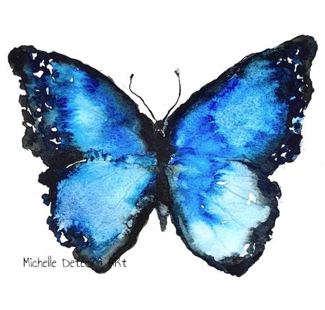 Blue Morpho Butterfly Watercolor Print Watercolor Giclee | Etsy