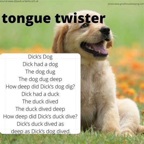 Do you like dogs? Here is a tongue twister about them today! | Dug the dog, Tongue twisters, Dogs