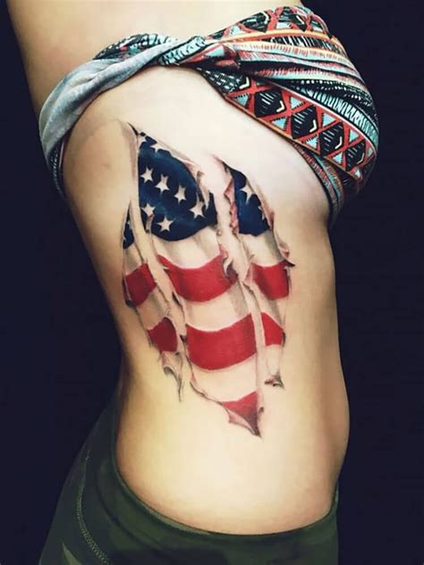 14 Patriotic American Flag Tattoo Ideas for Women - Mom's Got the Stuff