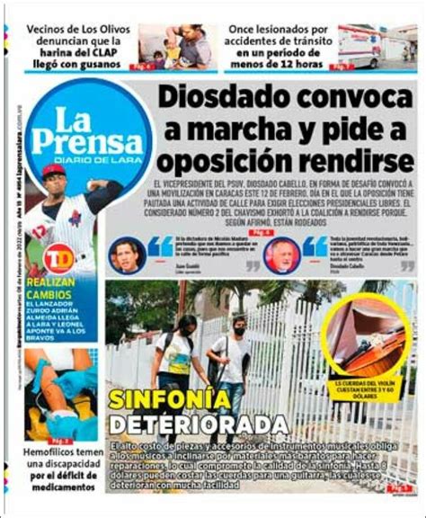 Newspaper La Prensa de Lara (Venezuela). Newspapers in Venezuela ...