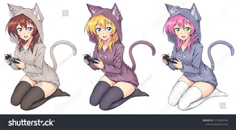 Anime Girl And Cat