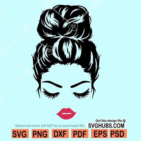 Messy Bun SVG File, Messy Bun hair SVG, Messy Bun SVG - Svg Hubs