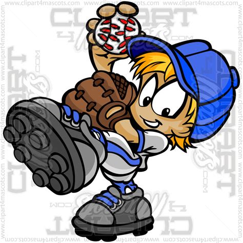 Baseball Boy Clipart Image. Vector or Jpg Formats.