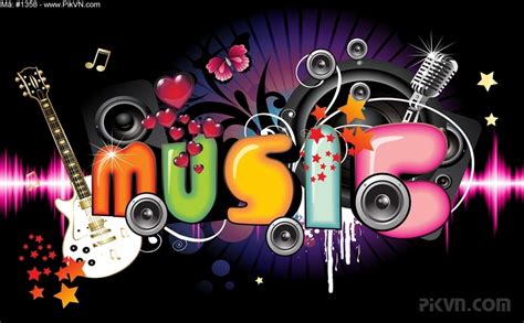 Tranh sôi động, tiệc tùng, âm nhạc, disco music. File PSD #6 - Vector6.com