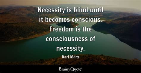 Karl Marx - Necessity is blind until it becomes conscious....